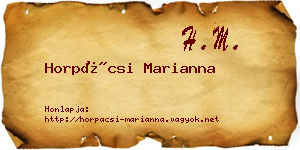 Horpácsi Marianna névjegykártya